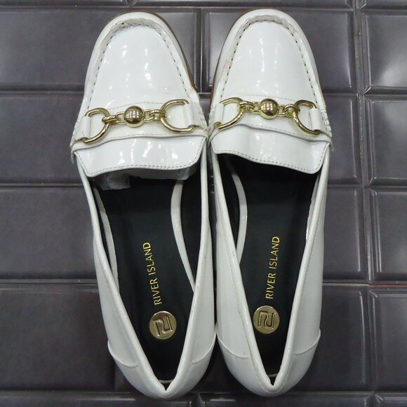 SIZE 8 /41. River Island patent pu leather loafer shoes. main image 15